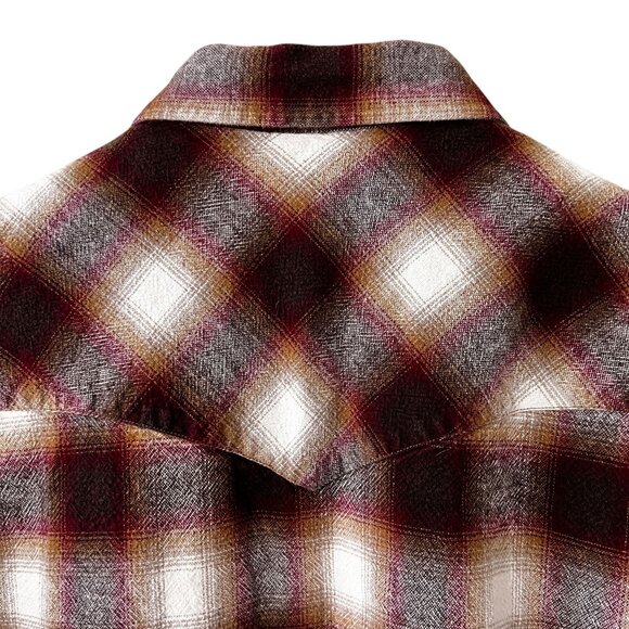 Pendleton Thomas Kay Plaid Western Large Long Sleeve Pearl Snap HEAVY Cotton - Picture 4 of 13